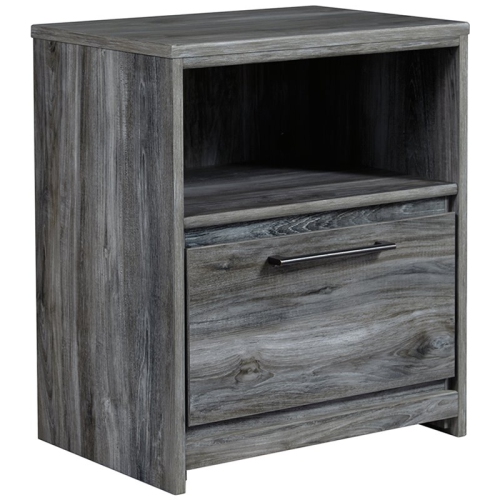 BOWERY HILL  1 Drawer Nightstand With USB Ports In In Gray