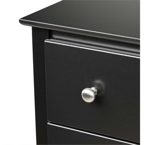 Wright Home Mid-Century Wood 3 Drawer Nightstand in Black