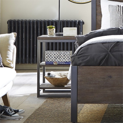 Homestyles Barnside Wood Nightstand in Gray