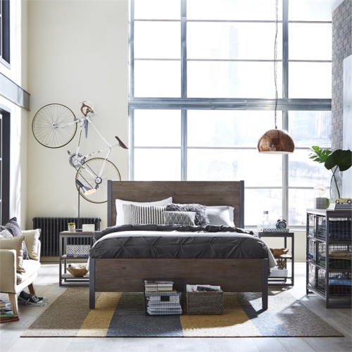 Homestyles Barnside Wood Nightstand in Gray