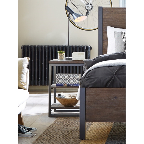 Homestyles Barnside Wood Nightstand in Gray