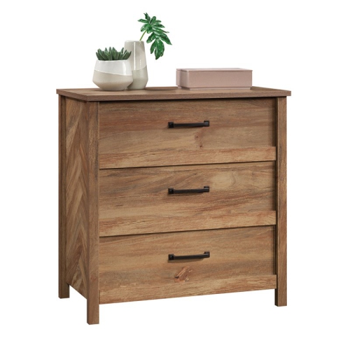Sauder Cannery Bridge Engineered Wood 3-Drawer Chest in Sindoori Mango