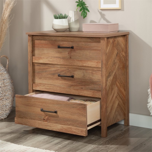 Sauder Cannery Bridge Engineered Wood 3-Drawer Chest in Sindoori Mango