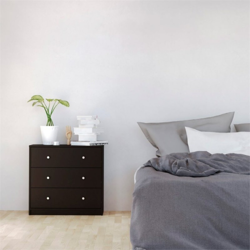 Tvilum Portland Contemporary 3 Drawer Chest in Black