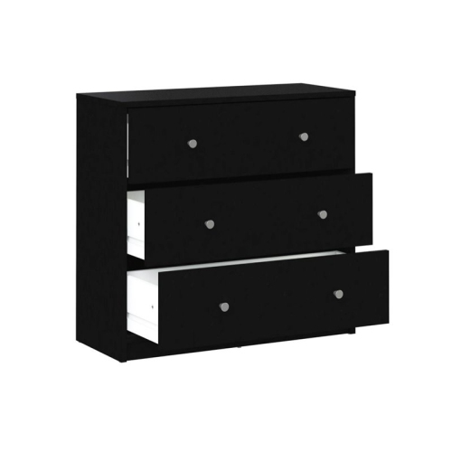 Tvilum Portland Contemporary 3 Drawer Chest in Black