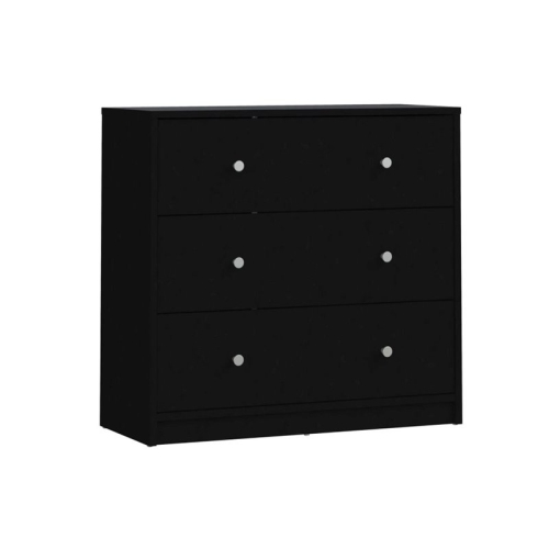 Tvilum Portland Contemporary 3 Drawer Chest in Black