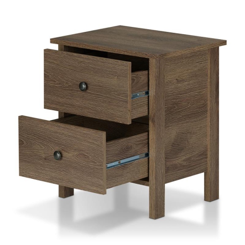 Furniture of America Daena Rustic Wood 2-Drawer Nightstand in Distressed Walnut