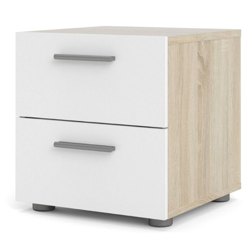 TVILUM CANADA  Tvilum Austin Modern 2 Drawer Nightstand In Oak And Gloss In White