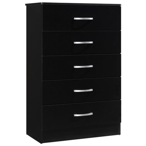 HODEDAH  Five Drawer Contemporary Wooden Chest In Finish In Black