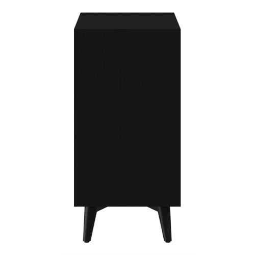 Bowery Hill Mid-Century Mid Century Modern Wood 3 Drawer Small Chest in Black