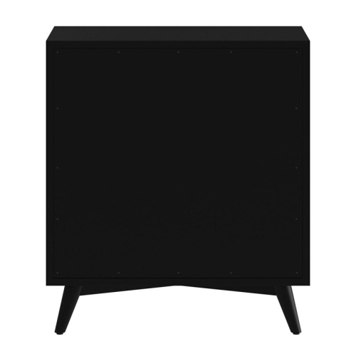 Bowery Hill Mid-Century Mid Century Modern Wood 3 Drawer Small Chest in Black