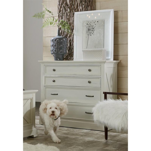 Homestyles Seaside Lodge Wood Chest in Off White