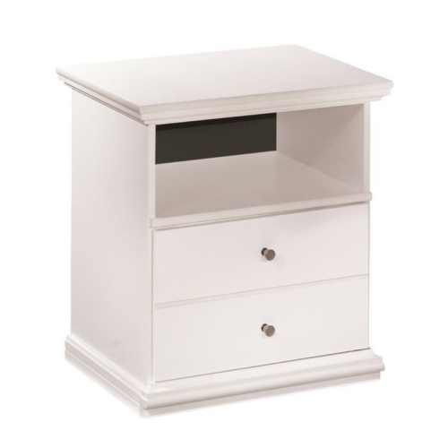 BOWERY HILL  1 Drawer Wood Nightstand In White