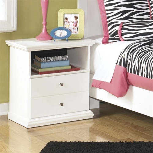 Bowery Hill 1 Drawer Wood Nightstand in White