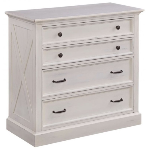 BOWERY HILL  4 Drawer Wooden Chest In In White