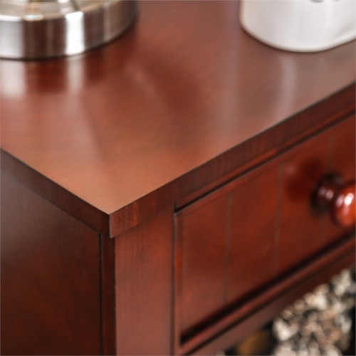 Bowery Hill Solid Wood 1-Drawer Nightstand in Cherry