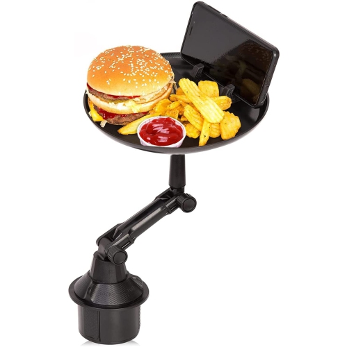 Cup Holder Tray For Car Enjoy Your Food And Stay Organized, Adjustable Car  Tray Table With 360° Rotating Swivel Arm And Extendable Base, Car Food Table  For Cup Holders And Eating