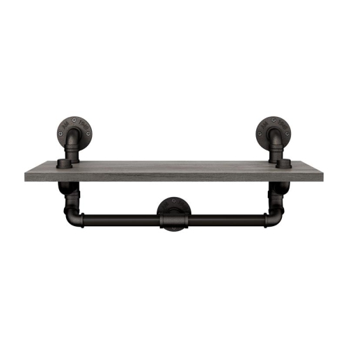 FURNITURE OF AMERICA  Gren Industrial Metal Floating Shelf In Gray And Black