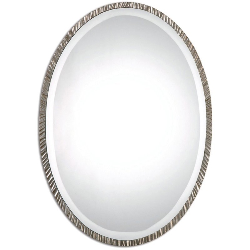 Bowery Hill Contemporary Metal Oval Wall Glass Mirror