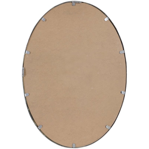 Bowery Hill Contemporary Metal Oval Wall Glass Mirror