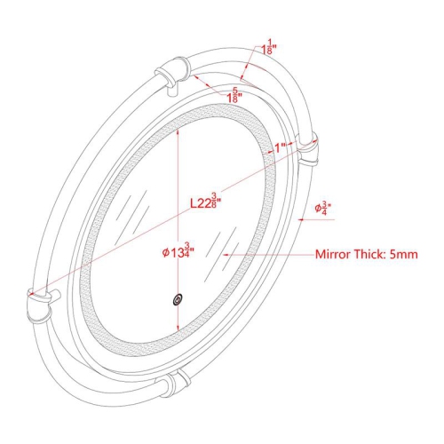 Furniture of America Mizen Metal Round Wall Mirror in Black and Copper