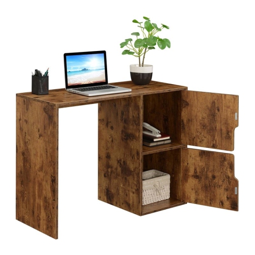 Designs2Go Student Desk with Storage Cabinets in Nutmeg Wood Finish