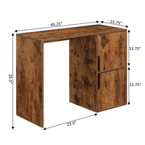 Designs2Go Student Desk with Storage Cabinets in Nutmeg Wood Finish
