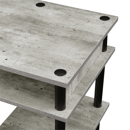 Designs2Go No-Tools Student Desk with Shelves in Light Gray Wood Finish