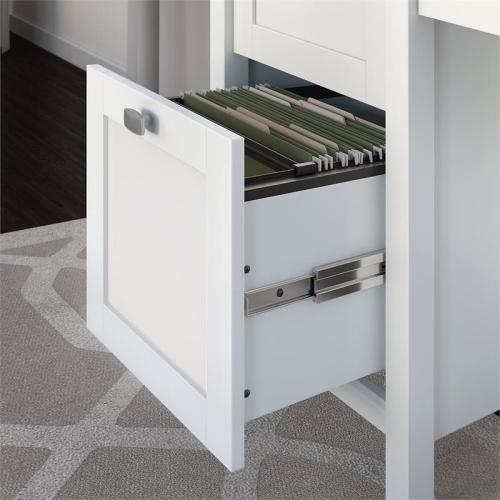 Scranton & Co 3 Drawer Computer Office Desk with Storage in Pure White