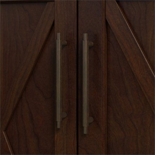 Bush Furniture Key West Secretary Desk with Keyboard Tray & Cabinet in Cherry