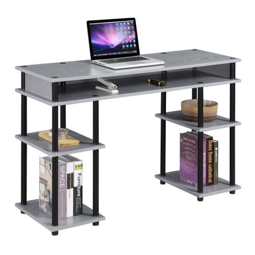CONVENIENCE CONCEPTS  Designs2Go No-Tools Student Desk In Gray Wood Finish And Steel Poles In Black