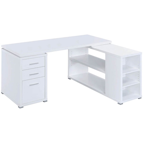 PEMBERLY ROW  L Shaped Writing Desk In In White