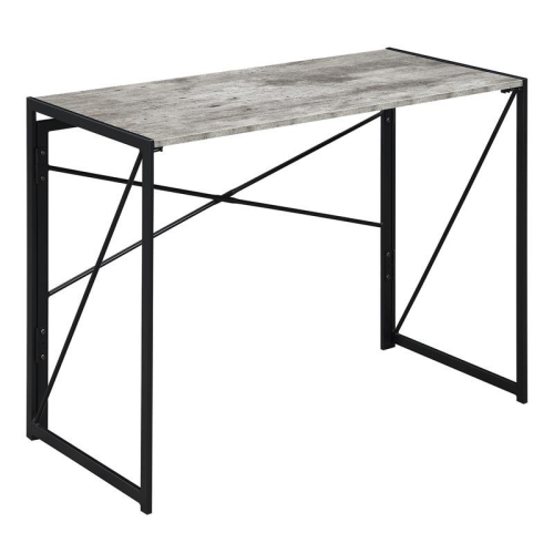 CONVENIENCE CONCEPTS  Xtra Folding Desk In Gray Wood Finish And Black Metal Frame