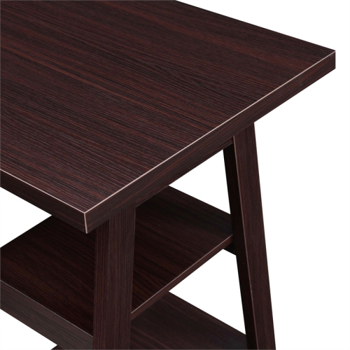 Convenience Concepts Designs2Go Double Trestle Desk in Espresso Wood Finish