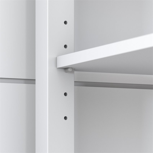 Mayfield 60W L Shaped Computer Desk in Shiplap Gray / White - Engineered Wood