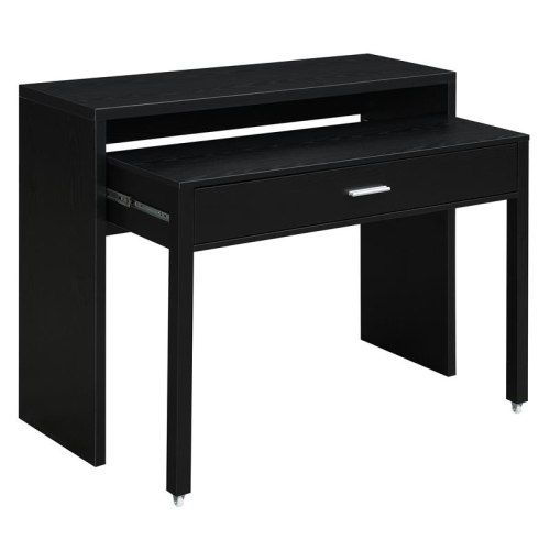 CONVENIENCE CONCEPTS  Newport Jb Console/sliding Desk With Drawer And Riser In Wood Finish In Black
