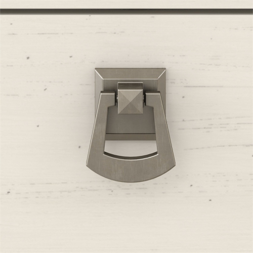 Bush Furniture Salinas L Shaped Desk with Hutch in Antique White