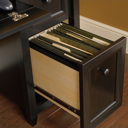 Pemberly Row Contemporary Computer Desk in Estate Black