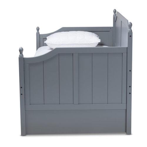 Bowery Hill Wood Twin Daybed with Trundle in Gray