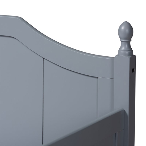 Bowery Hill Wood Twin Daybed with Trundle in Gray