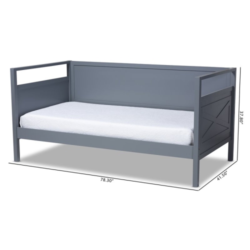 Bowery Hill Grey Wood Twin Size Daybed