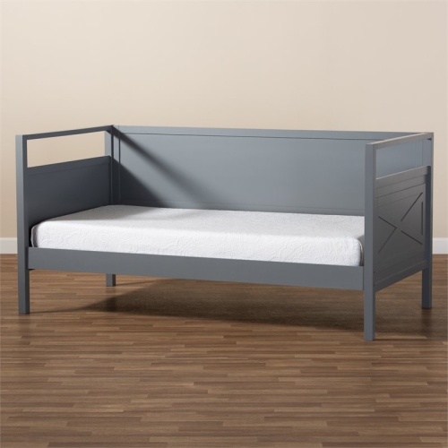 Bowery Hill Grey Wood Twin Size Daybed