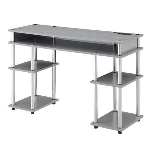 PEMBERLY ROW  Student Desk With Charging Station In Wood Finish In Gray