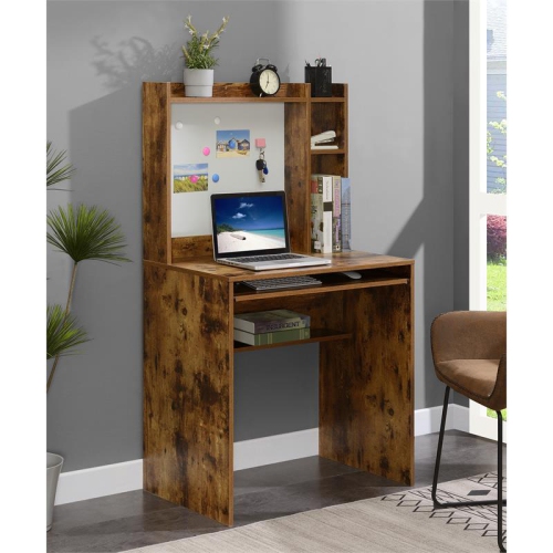 Designs2Go Student Desk with Magnetic Bulletin Board and Shelves in Nutmeg Wood