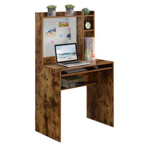 Designs2Go Student Desk with Magnetic Bulletin Board and Shelves in Nutmeg Wood