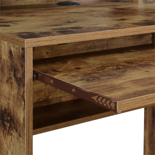 Designs2Go Student Desk with Magnetic Bulletin Board and Shelves in Nutmeg Wood