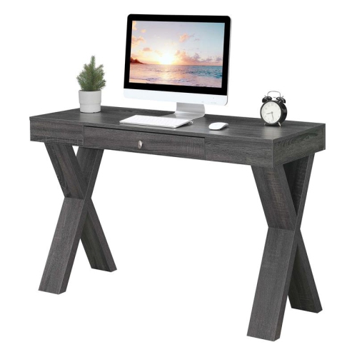 Convenience Concepts Newport One-Drawer Desk in Gray Wood Finish