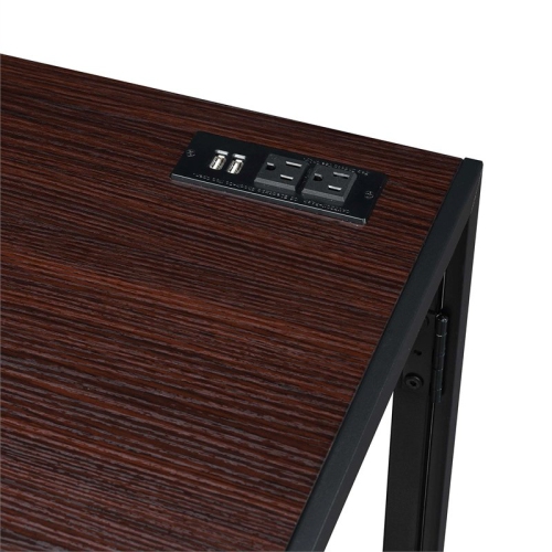 Convenience Concepts Xtra Folding Desk with Charging Station in Espresso Wood