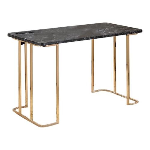 FURNITURE OF AMERICA  Trentin Contemporary Metal Writing Desk With USB In Black