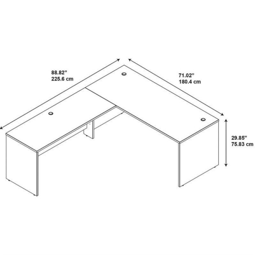 Series C Elite 72W L Shaped Desk & 60W Return in Mocha Cherry - Engineered Wood